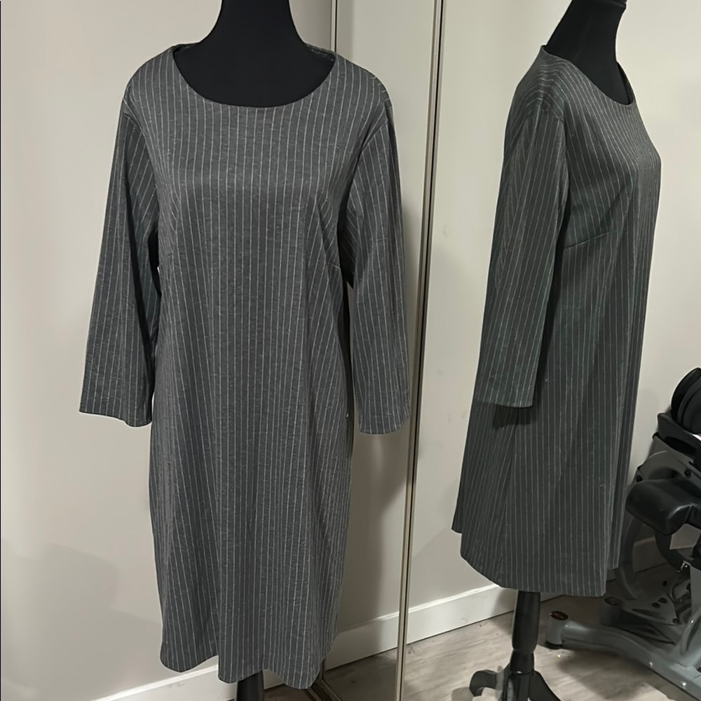 Gray Pin Striped Dress